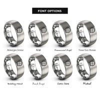 font options for inside engraving on grey grinder disc rings