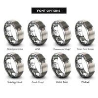 font options for inside engraving on gray grinder disc rings