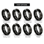font options for inside engraving on black & grey grinding wheel rings