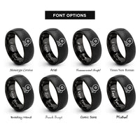 font options for inside engraving on black grinding wheel rings