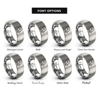 font options for inside engraving on grey grinding wheel rings