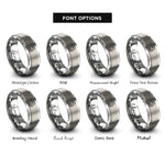 font options for inside engraving on grey grinding wheel rings