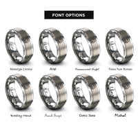 font options for inside engraving on grey grinding wheel rings