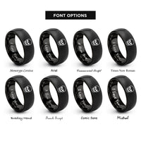 font options for inside engraving on black grinning skull rings