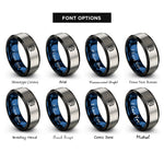 font options for inside engraving on black & blue & grey grip tape rings