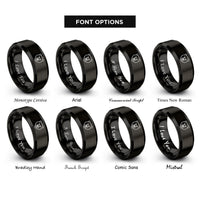 font options for inside engraving on black grizzly bear rings