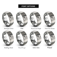 font options for inside engraving on silver grizzly bear rings