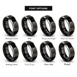 font options for inside engraving on black & grey grooming scissors rings