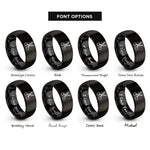 font options for inside engraving on black grooming scissors rings