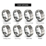 font options for inside engraving on grey grooming scissors rings