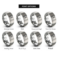 font options for inside engraving on grey grooming scissors rings