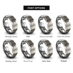 font options for inside engraving on gray grooming scissors rings