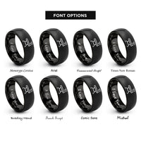 font options for inside engraving on black grooming table icon rings