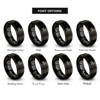 font options for inside engraving on black grooming table icon rings