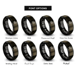 font options for inside engraving on gunmetal & black grooming table icon rings