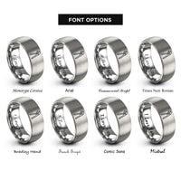 font options for inside engraving on gray groove pliers rings