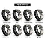 font options for inside engraving on black & silver ground symbol rings
