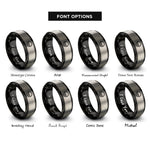 font options for inside engraving on black & gray ground symbol rings