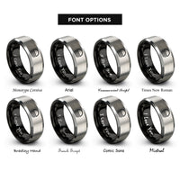 font options for inside engraving on black & silver ground symbol rings