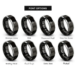 font options for inside engraving on black & gray ground symbol rings