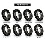 font options for inside engraving on black & grey ground symbol rings