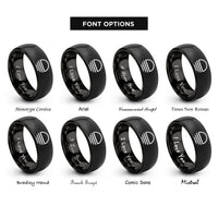 font options for inside engraving on black ground symbol rings
