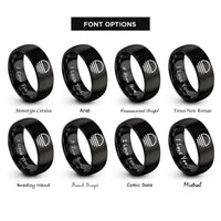 font options for inside engraving on black ground symbol rings
