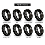 font options for inside engraving on black ground symbol rings
