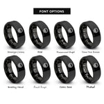 font options for inside engraving on black ground symbol rings