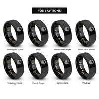 font options for inside engraving on black ground symbol rings
