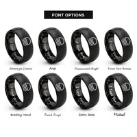 font options for inside engraving on black ground symbol rings