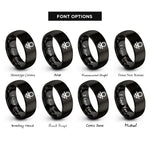 font options for inside engraving on black ground symbol rings
