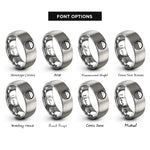 font options for inside engraving on silver ground symbol rings