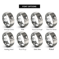 font options for inside engraving on silver ground symbol rings