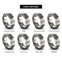 font options for inside engraving on grey ground symbol rings