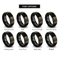 font options for inside engraving on gunmetal & black ground symbol rings