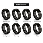 font options for inside engraving on black growler rings