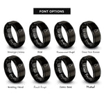 font options for inside engraving on black growler rings
