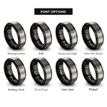 font options for inside engraving on black & grey grumpy face rings