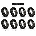 font options for inside engraving on black & grey guard heart flag rings