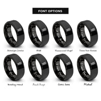 font options for inside engraving on black guard tower silhouette rings