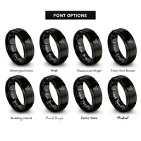 font options for inside engraving on black guardian angel silhouette rings