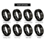 font options for inside engraving on black guardian angel silhouette rings