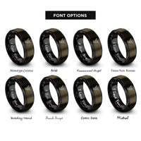 font options for inside engraving on gunmetal & black guardian angel silhouette rings