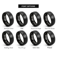 font options for inside engraving on black guardian eye circle rings