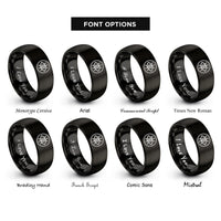 font options for inside engraving on black guardian eye circle rings