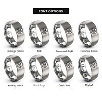 font options for inside engraving on grey guardian eye circle rings