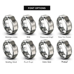 font options for inside engraving on gray guardian eye circle rings