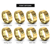 font options for inside engraving on gold guardian shield heart rings