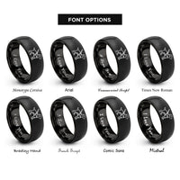 font options for inside engraving on black guide dog harness rings